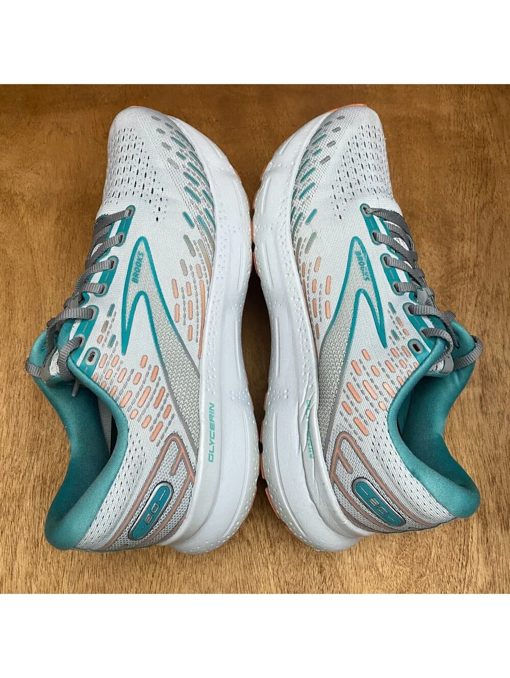 Brooks Glycerin 20 Running Shoes Womens 11.5 Oyster Latigo Bay Coral 1203691B061